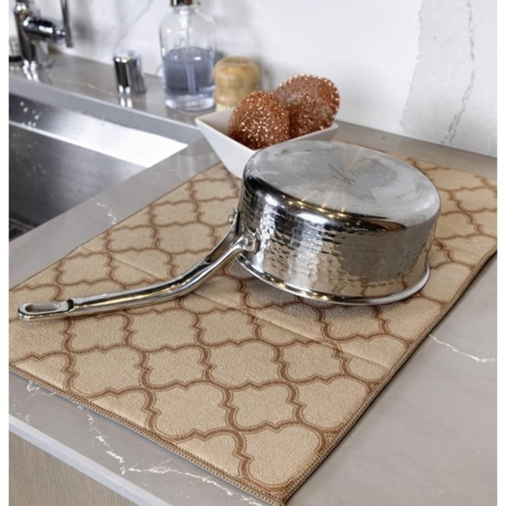 Ritz Dish Drying Mat Ultra Absorbent, Trellis Pattern - Reversible - Kitchen,